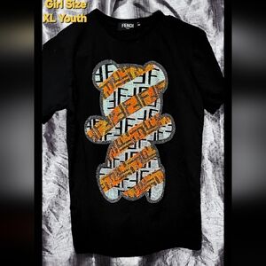 Fendi Roma Black, Silver & Gold Teddy Bear